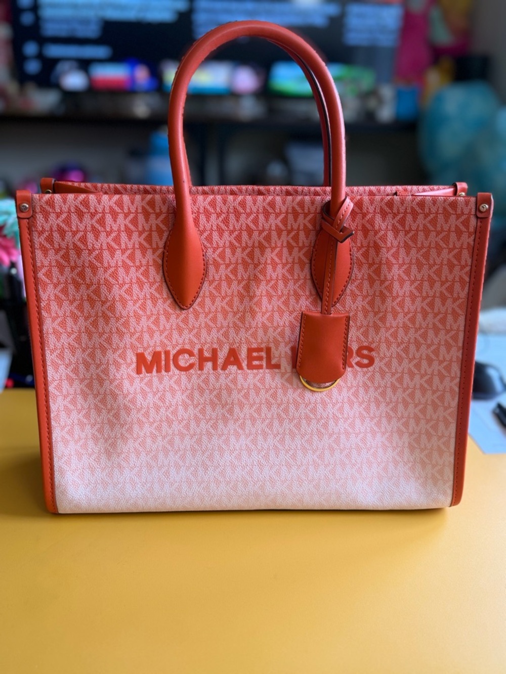 Michael Kors Coral Signature Logo Tote